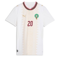 Camiseta Marruecos Ayoub El Kaabi #20 Segunda Equipación Replica Mundial 2026 para mujer mangas cortas